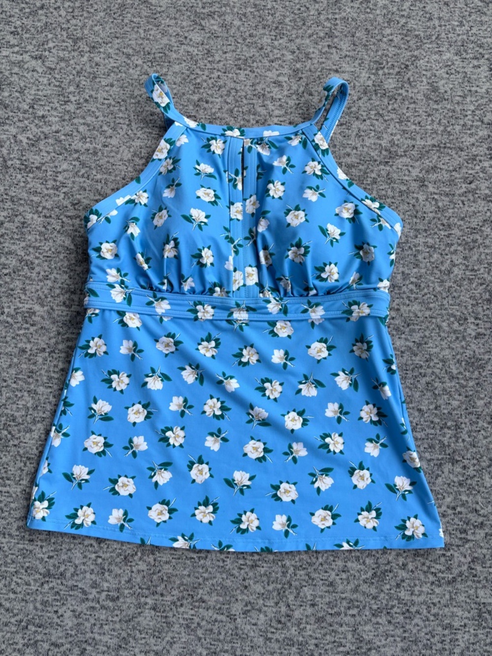 Lands' End x Draper James Magnolia Blue Floral Tankini Swim Top